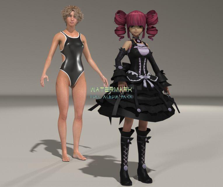 Gothic Lolita, ported from XNA format via FBX
