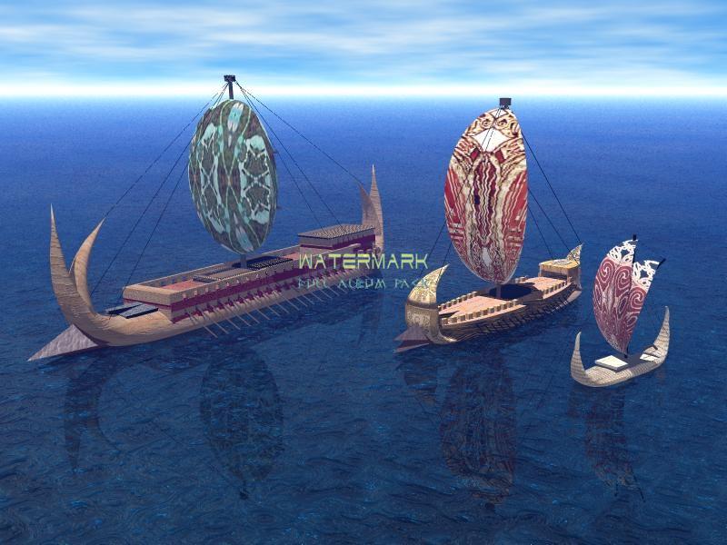 Three Roman Ships
