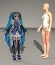 Miku Lite FBX by GS_mantis imported to PoserPro11 at x2500
