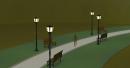 Park path by night: 99pixel Superfly render